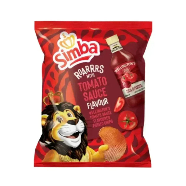 Simba Wellington Tomato Sauce flavoured chips 120g pack with bold South African taste
