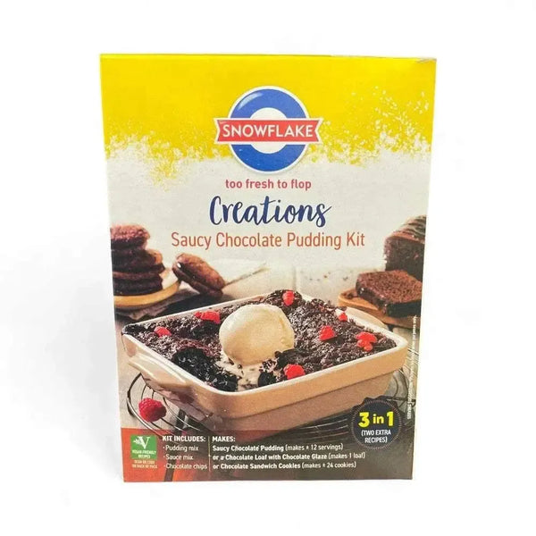 Snowflake Creations Saucy Chocolate Pudding 510g baking kit with chocolate mix and chips