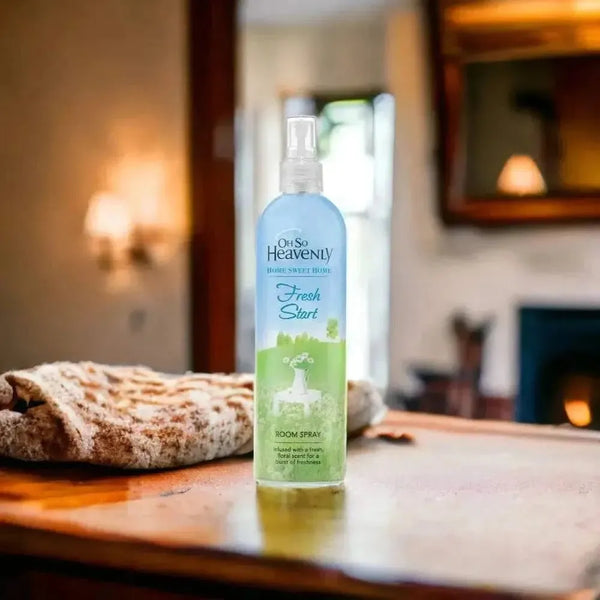 Oh So Heavenly Home Sweet Home Room Spray Fresh Start 400ml with iris ylang ylang amber fragrance vegan cruelty-free made in South Africa