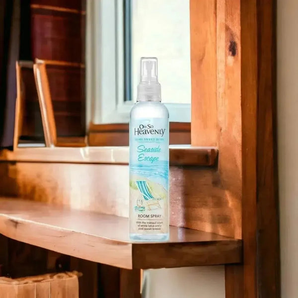 Oh So Heavenly Home Sweet Home Room Spray Seaside Escape 200ml bottle with coastal beach design
