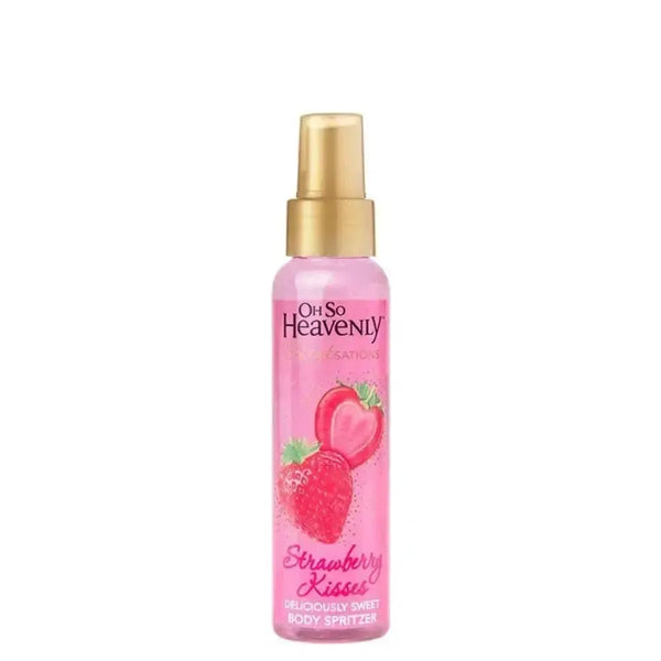 Oh So Heavenly Scentsations Body Spritzer Strawberry Kisses 100ml bottle with strawberry and floral design
