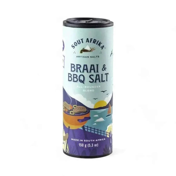 Sout Afrika Artisan Braai & BBQ Salt shaker 150g for enhancing grilled meats and veggies