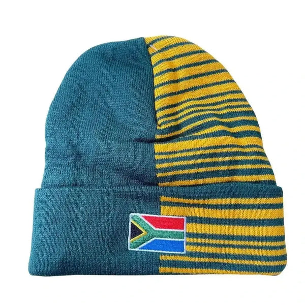 Springbok Beanies with South African Flag and Springbok logo for warmth and style
