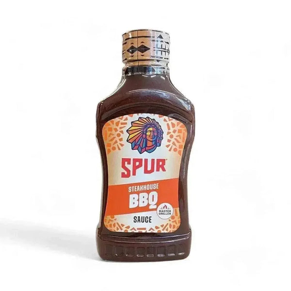 500ml bottle of SPUR Steakhouse BBQ sauce for braai and steak grilling