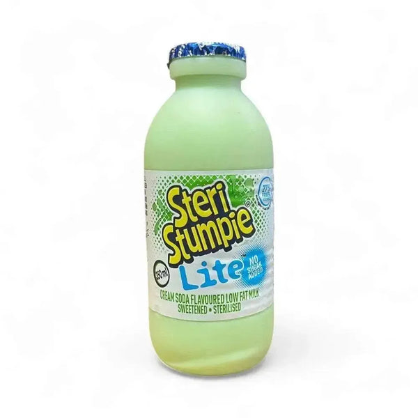 Steri Stumpie Lite 350ml bottle, cream soda flavoured low-fat milk, no added sugar.