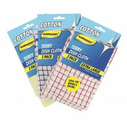 Set of 3 highly absorbent 100% cotton Terry Towel Dishcloths for home use, machine washable, size 45x70cm