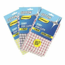 Set of 3 highly absorbent 100% cotton Terry Towel Dishcloths for home use, machine washable, size 45x70cm