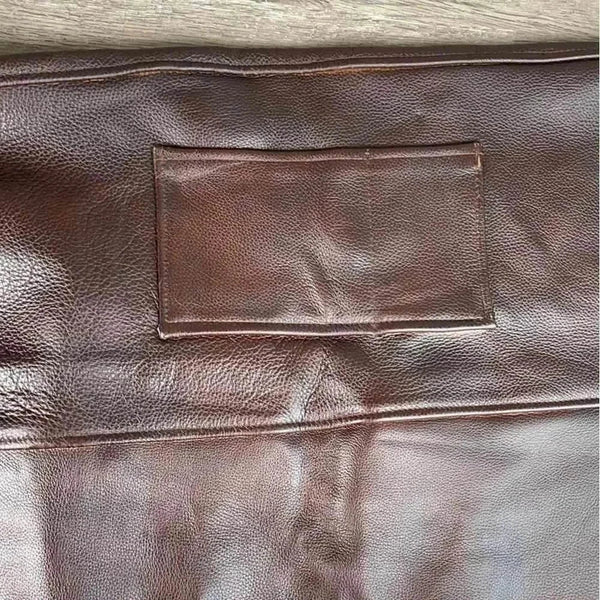 Woesmooi genuine leather apron in brown, handcrafted vintage design from Pretoria factory