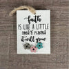 Wooden gift tag with faith quote about growth like a seed
