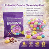Woolworths Fantastical multicoloured candy-coated chocolate eggs with chewy jelly centre in 125g pack