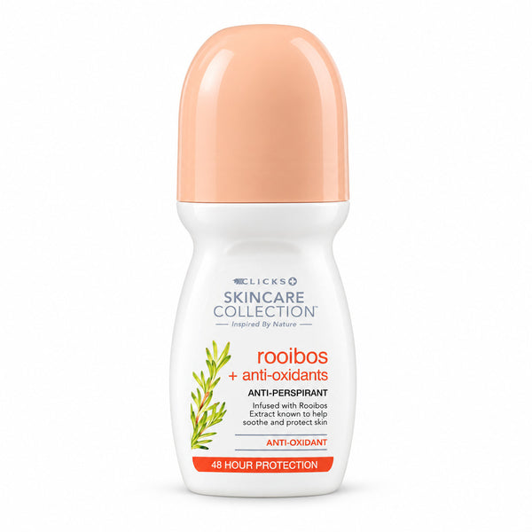 Clicks Skincare Collection Rooibos anti-perspirant roll-on 50ml on white background